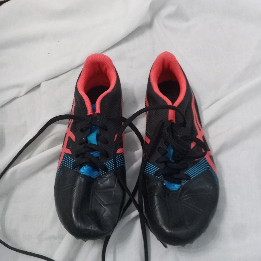 Asics Women's Cleats Size 7 Pink Blue Black Pre-owned